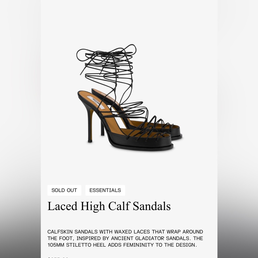 IN SEARCH OF Moschino Black Strappy High Heel Sandals